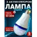 Розумна акумуляторна лампочка 30В, 6800-7300К, Аварійна лампа Е27, LED енергозберігаюча + 3 акумулятори, Біла (4197866485)