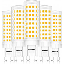 Набір світлодіодних ламп G9 10W 900lm з регульованою яскравістю, теплий білий колір 3000K, 5 шт.