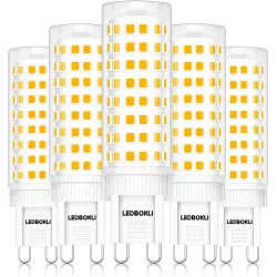 Набір світлодіодних ламп G9 10W 900lm з регульованою яскравістю, теплий білий колір 3000K, 5 шт.