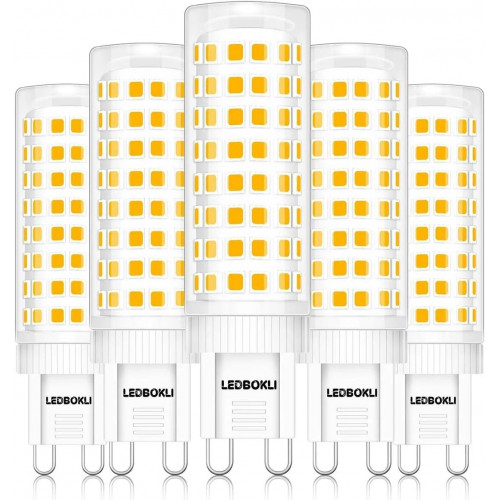 Набір світлодіодних ламп G9 10W 900lm з регульованою яскравістю, теплий білий колір 3000K, 5 шт.
