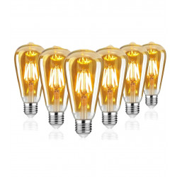 Світлодіодні вінтажні лампочки Woowtt Edison ST64 6W, 2200K, 600lm, E27 (6 шт.)