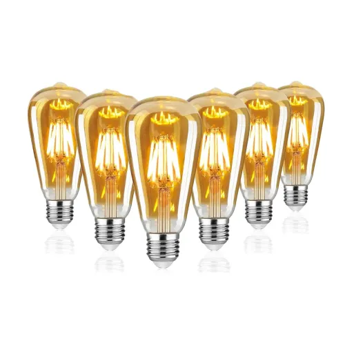 Світлодіодні вінтажні лампочки Woowtt Edison ST64 6W, 2200K, 600lm, E27 (6 шт.)
