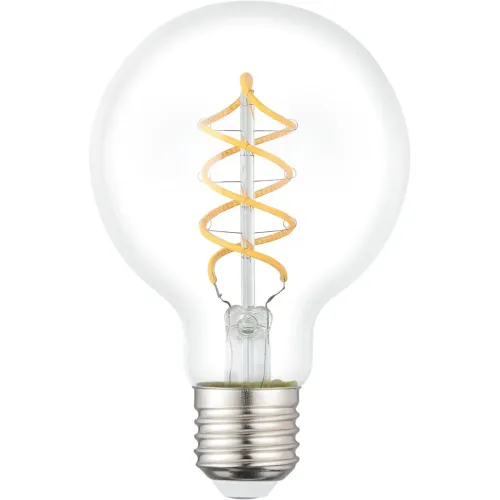 Світлодіодна лампа Eglo E27 G80 ретро декоративна спіральна куляста 7.3Вт 806лм 2700K прозоре скло