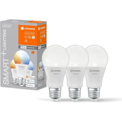 Світлодіодні лампи LEDVANCE SMART WiFi E27 матова колба змінна колірна температура 2700 6500K 806 лм 60 Вт заміна набір 3 шт
