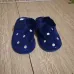 Тапочки кімнатні жіночі (р. 36-41) пухнасті сині з ромашками, теплі