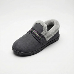 Жіночі теплі кімнатні капці на хутрі з вишивкою (36-41). Зимові домашні капці панчіх 39