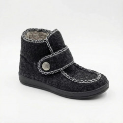 Жіночі зимові бурки на хутрі чорні (36-42). Теплі повстяні черевики на липучці (бабуші) 42