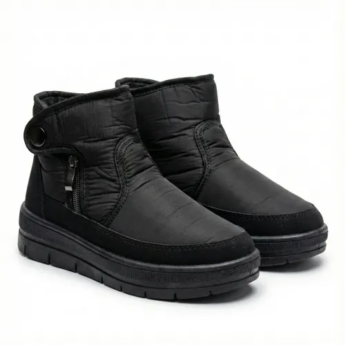 Черевики жіночі зимові дутики чорні короткі на хутрі, Теплі бурки на блискавці (розміри 37-42) 40