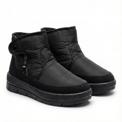 Ботинки женские зимние дутики черные короткие на меху, Теплые бурки на молнии (размеры 37-42) 41