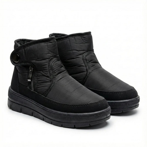 Ботинки женские зимние дутики черные короткие на меху, Теплые бурки на молнии (размеры 37-42) 41