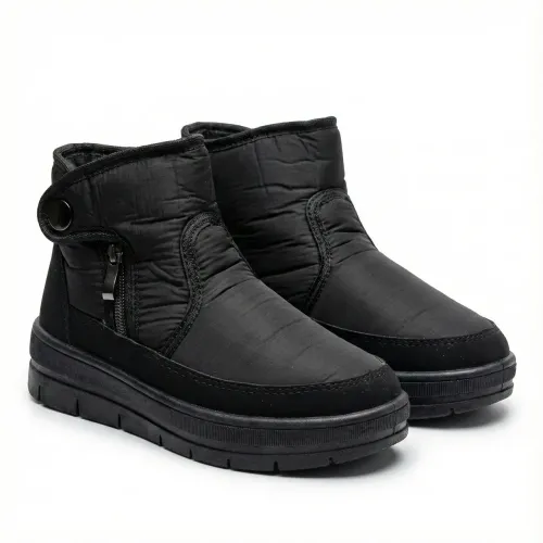 Черевики жіночі зимові дутики чорні короткі на хутрі, Теплі бурки на блискавці (розміри 37-42) 41