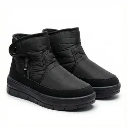 Черевики жіночі зимові дутики чорні короткі на хутрі, Теплі бурки на блискавці (розміри 37-42) 42