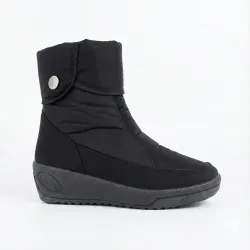 Черевики жіночі зимові Kredo дутики на танкетці чорні, Теплі короткі чобітки з ґудзиком (розміри 37-41) 39