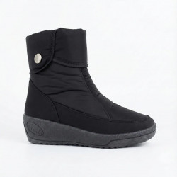 Ботинки женские зимние Kredo дутики на танкетке черные, Теплые короткие сапожки с пуговицей (размеры 37-41) 40