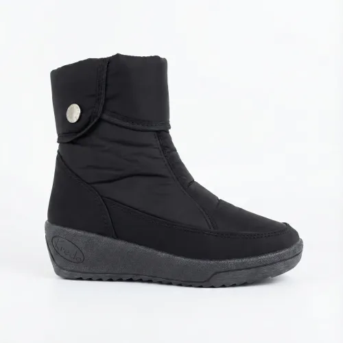 Черевики жіночі зимові Kredo дутики на танкетці чорні, Теплі короткі чобітки з ґудзиком (розміри 37-41) 40