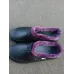 Галоші сабо жіночі зимові з піни ЕВА. Чорні утеплені капці з фіолетовим хутром. Розміри 37-41