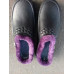 Галоши сабо женские зимние из пены ЭВА. Черные утепленные тапочки с фиолетовым мехом. 37-41 41 - фото 2