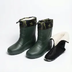 Чоботи короткі чоловічі зимові піна ЕВА. Напівчоботи утеплені з камуфляжним манжетом. Розміри 41-45 45