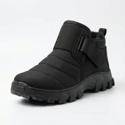 Черевики чоловічі зимові на липучці. Чорні короткі дутики на хутрі. Розміри 41-45 43