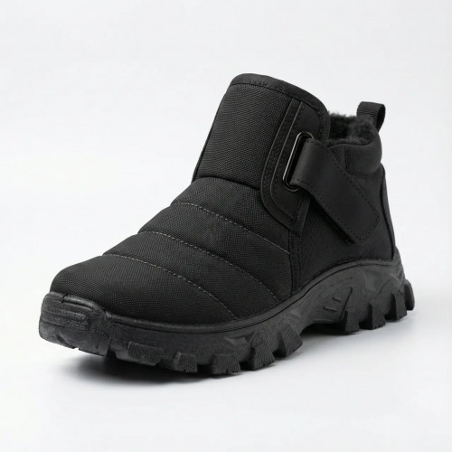 Черевики чоловічі зимові на липучці. Чорні короткі дутики на хутрі. Розміри 41-45 44