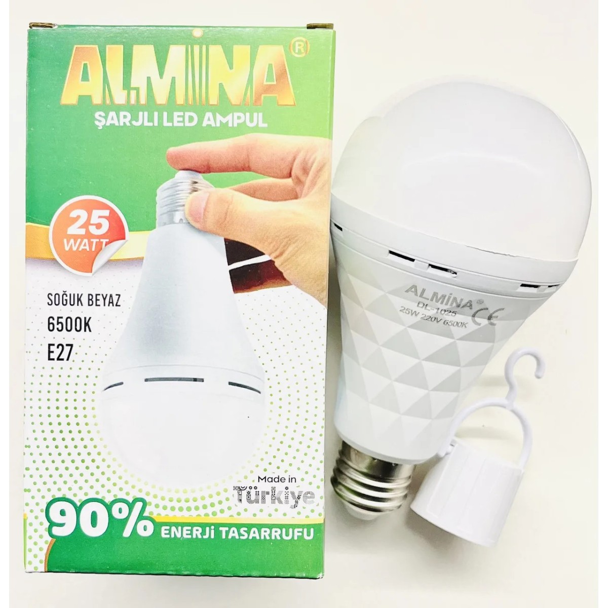 Лампочка з вбудованим акумулятором ALMINA DL ліхтар LED лампа 25W до 6 годни роботи (арт. 2983)