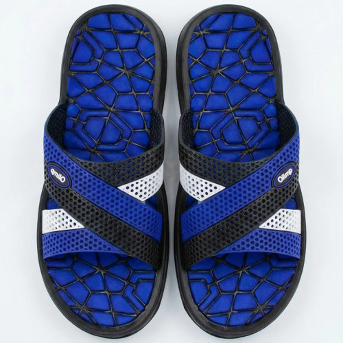 Мужские шлепанцы сланцы Olimp сине-черные | Накрест, Для бассейна, Размеры 41-45 44