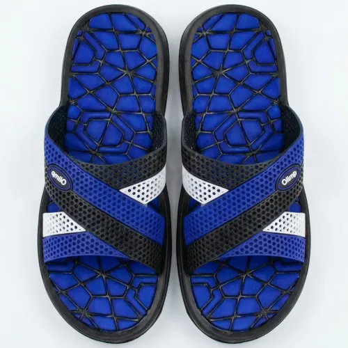 Чоловічі шльопанці сланці Olimp синьо-чорні | Нахрест, Для басейну, Розміри 41-45 44