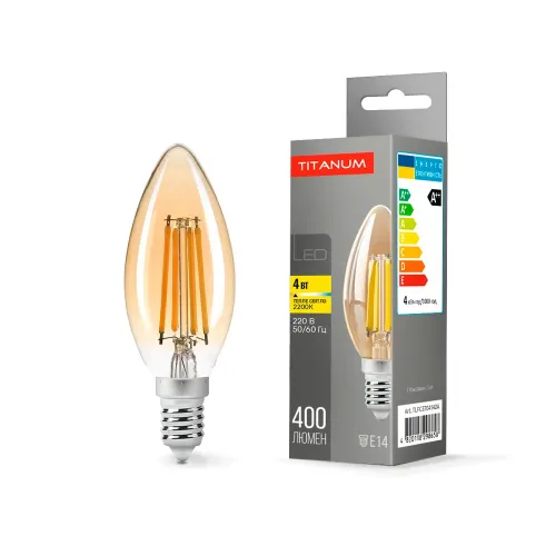 LED лампа TITANUM Filament C37 4W E14 2200K TLFC3704142A
