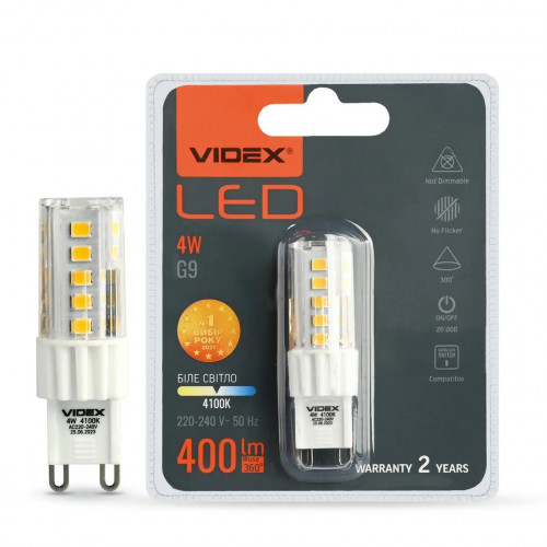 LED лампа VIDEX G9S 4W G9 4100K VL-G9S-04224