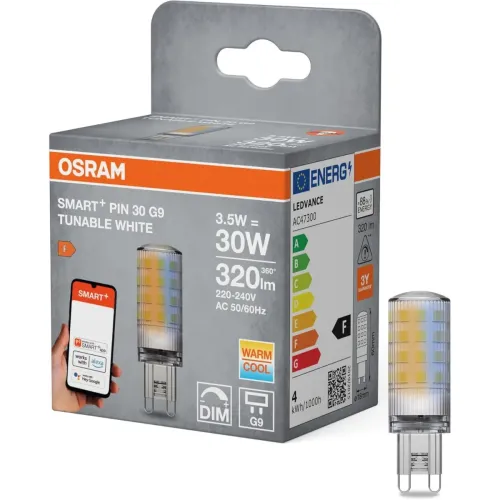 Світлодіодна лампа Osram Smart+ WiFi G9 3,5 Вт 320 лм регульоване біле світло 2700 6500 K енергоефективна