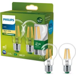Світлодіодна лампа Philips Ultra Efficient E27 2,3 Вт теплий білий 2700K 40 Вт еквівалент набір 2 шт