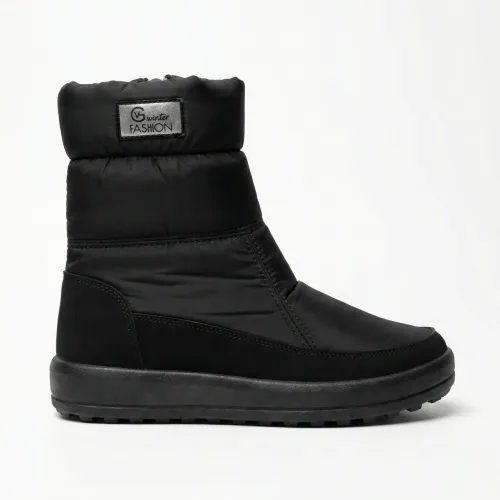 Жіночі зимові чоботи-дутики G-Winter Fashion Чорні. Теплі напівчоботи на хутрі (37-41) 41