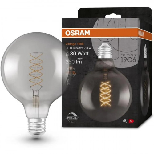 Світлодіодна лампа OSRAM Vintage 1906 Smoke LED E27 7,8 Вт тепле світло 360 лм димована колба Globe 125