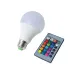 Лампа різнокольорова світлодіодна 15 кольорів з пультом керування Е27 10 W RGB LED
