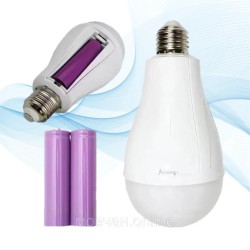 Аварiйна лампа 20Вт на 2 аккумуляторах для патрона E27 з гачком та кнопкою AY-3920