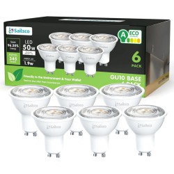 Sailsco - Світлодіодні лампи-прожектори GU10, 1.9 Вт еквівалент 50Вт, 345Лм, 2700K, теплий білий колір. Комплект - 6 штук