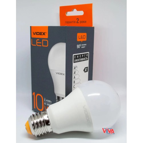 LED лампа світлодіодна VIDEX A60e 10W E27 4100K 220V