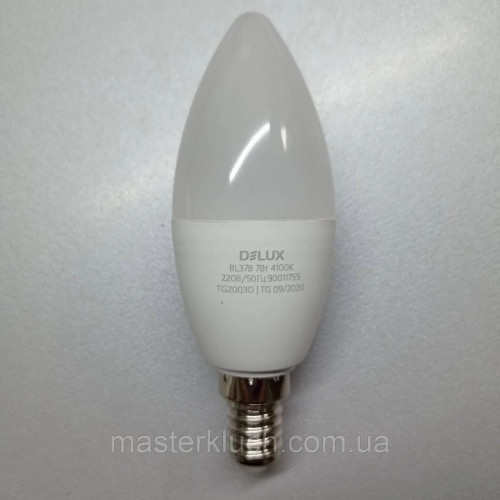 Лампа світлодіодна свічка Е14 7W DELUX