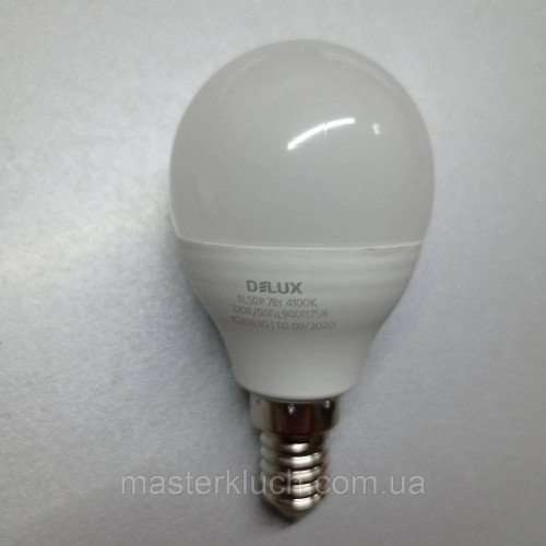 Світлодіодна лампа куля Е14 7W DELUX