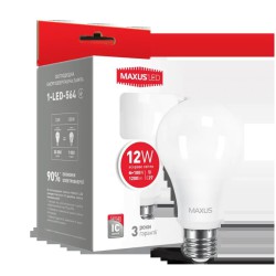 Лампа MAXUS світлодіодна A60 220v 12w 4100K E27 1-LED-778