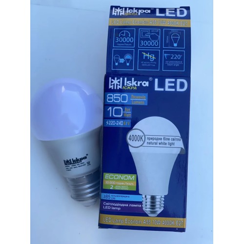 Світлодіодна LED-лампа A60 E27 10 W ECONOM 4000 K Іскра