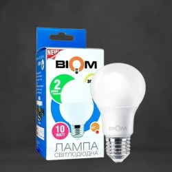 Світлодіодна Лампа BIOM A60 10W E27 3000К теплий білий