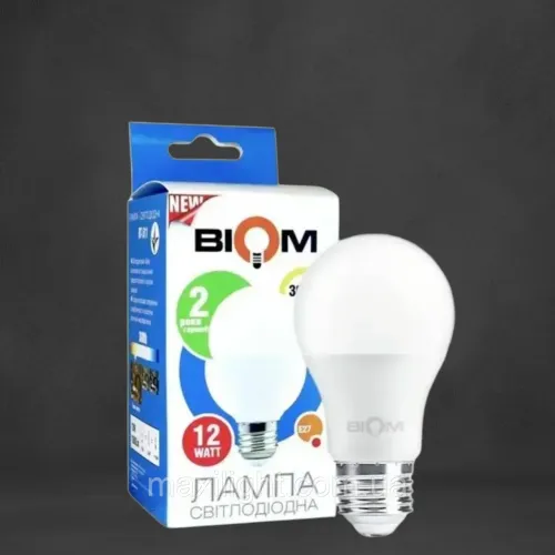 Світлодіодна Лампа BIOM A60 12W цоколь E27 3000К теплий білий