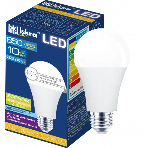 Лампа світлодіодна LED економна A60 10W 4000K E27 ТМ 