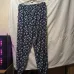 Женские домашние штаны 8XL-10XL темно-синие с цветочным принтом, легкие летние брюки на резинке большой размер (арт. 27136) - фото 3