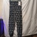Жіночі літні штани батал 8XL-10XL темно-сині з квітковим принтом на резинці (арт. 27139) - фото 3