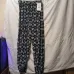 Женские летние штаны батал 8XL-10XL темно-синие с цветочным принтом на резинке (арт. 27139) - фото 3