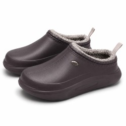 Утепленные сабо женские 37-41 темно-коричневые с мехом (арт. 27257)