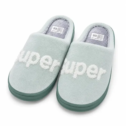 Женские тёплые домашние тапочки Super мятные меховые 37-41 (арт. 27263)
