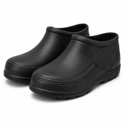 Чоловічі чорні шкіряні сліпони 41-45, зручні туфлі без шнурків на товстій підошві (арт. 27276)